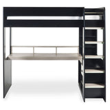 Wooden High Sleeper Bed With Gaming Desk - Blaze