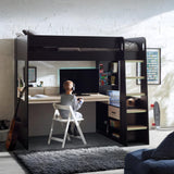 Wooden High Sleeper Bed With Gaming Desk - Blaze