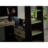 Wooden High Sleeper Bed With Gaming Desk - Blaze