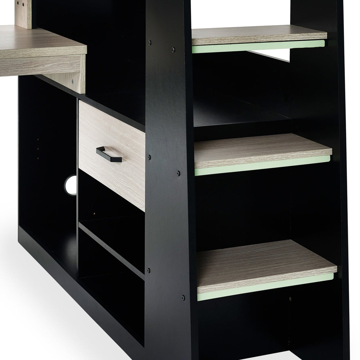 Wooden High Sleeper Bed With Gaming Desk - Blaze