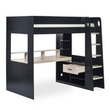 Wooden High Sleeper Bed With Gaming Desk - Blaze