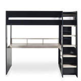 Wooden High Sleeper Bed With Gaming Desk - Blaze