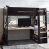 Wooden High Sleeper Bed With Gaming Desk - Blaze