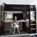 Wooden High Sleeper Bed With Gaming Desk - Blaze