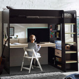 Wooden High Sleeper Bed With Gaming Desk - Blaze