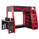 Wooden High Sleeper Bed With Gaming Desk - Eagle