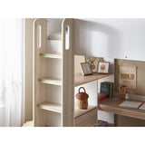 Wooden High Sleeper Bed With Ladder - Ocean