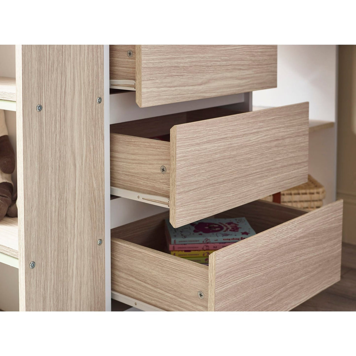 Wooden High Sleeper Bed With Ladder - Ocean
