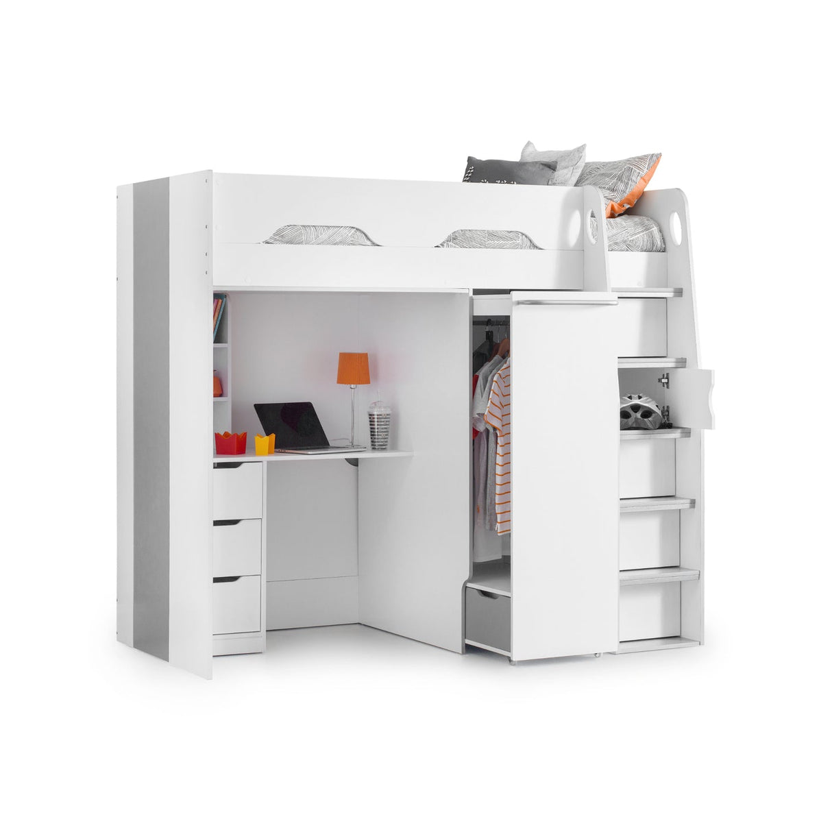 Wooden High Sleeper Bed With Ladder - Pegasus