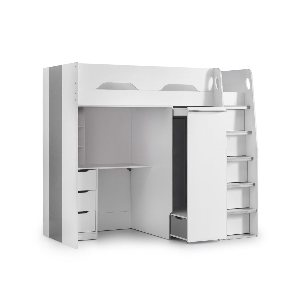 Wooden High Sleeper Bed With Ladder - Pegasus