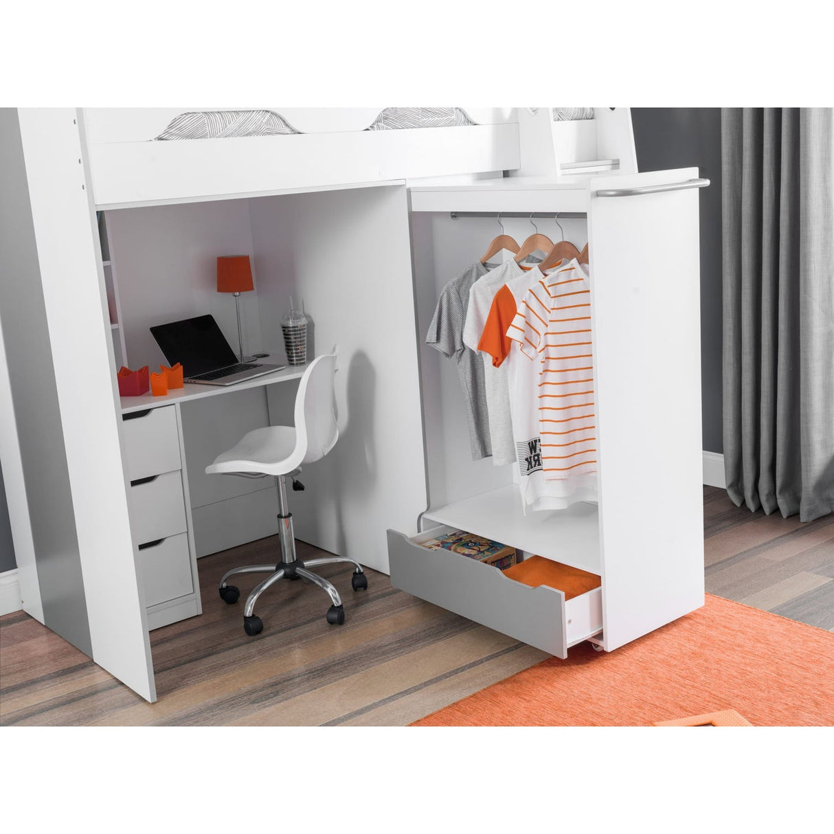 Wooden High Sleeper Bed With Ladder - Pegasus