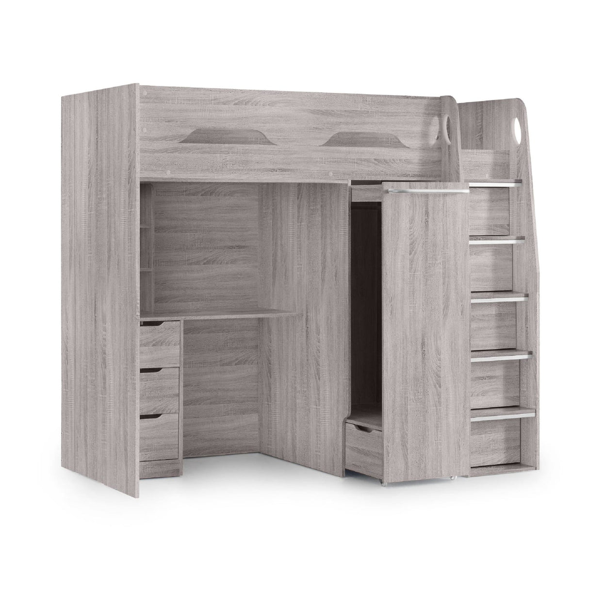 Wooden High Sleeper Bed With Ladder - Pegasus