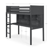 Wooden High Sleeper Bed With Ladder - Titan