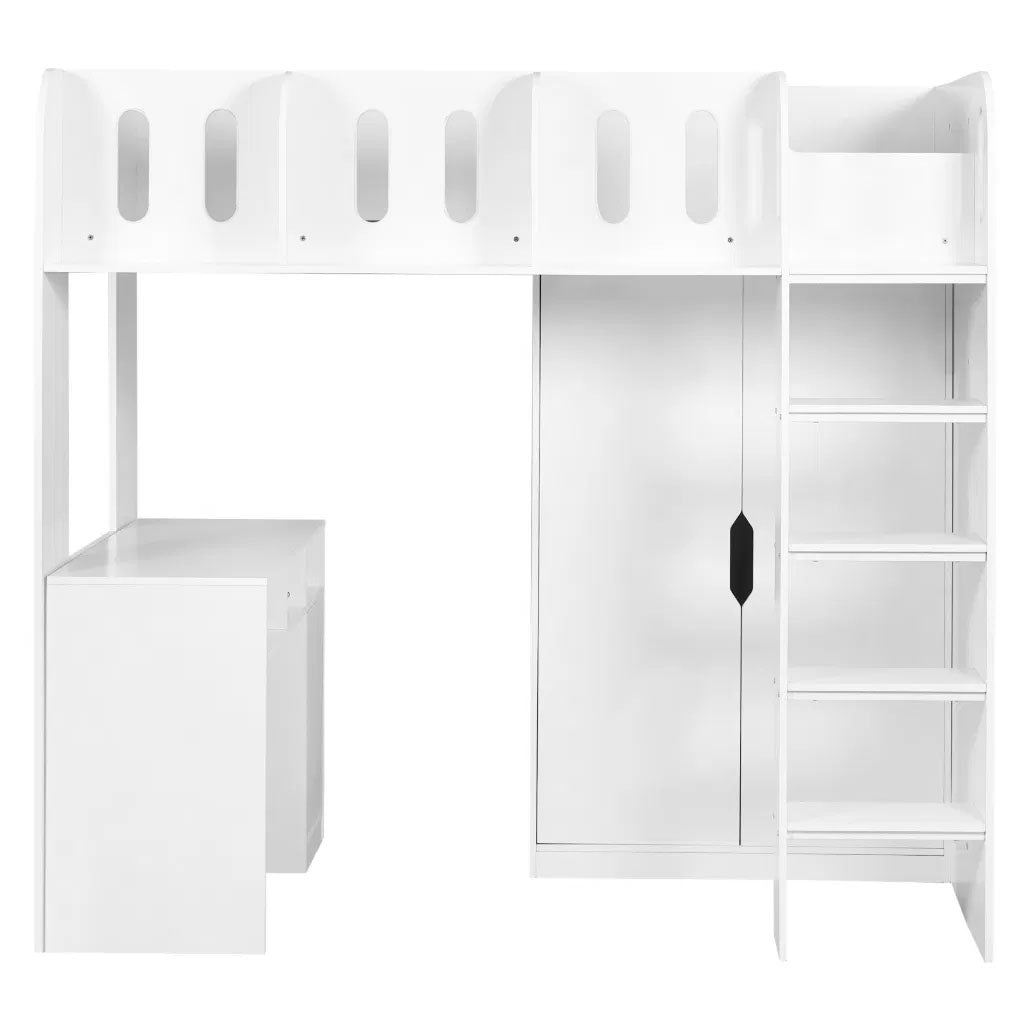 Wooden High Sleeper Bed With Ladder - Vision