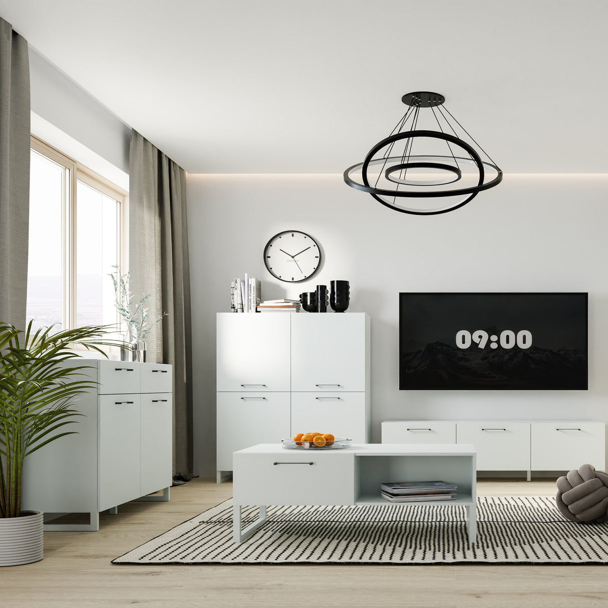 Wooden Highboard With 4 Doors - Sali
