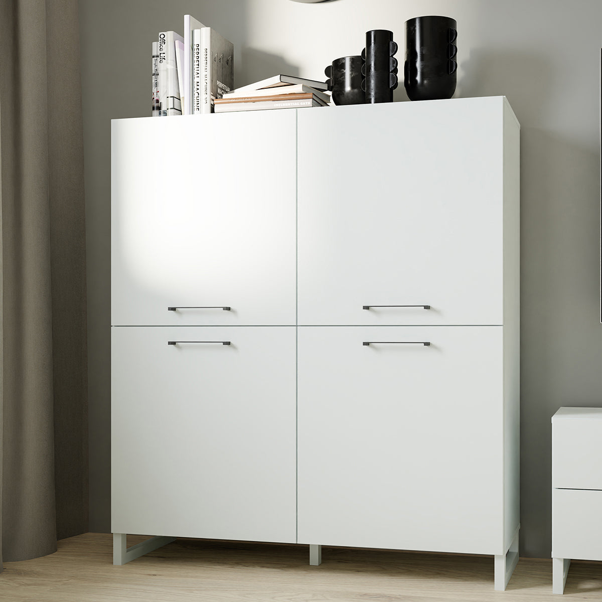 Wooden Highboard With 4 Doors - Sali