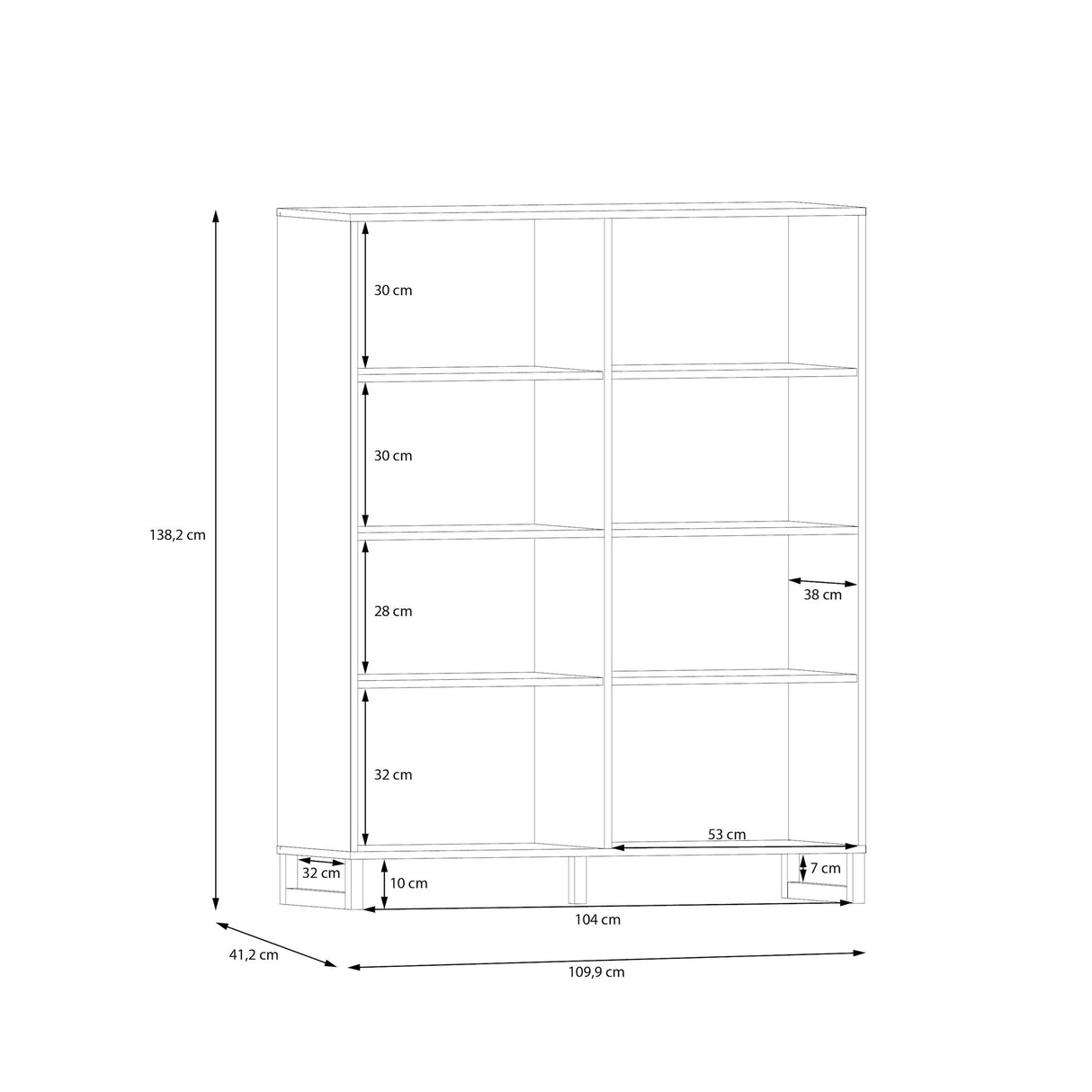 Wooden Highboard With 4 Doors - Sali