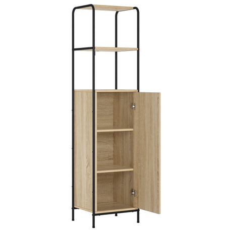 Wooden Highboard 40cm Wide With Steel Frame - Vantage Home