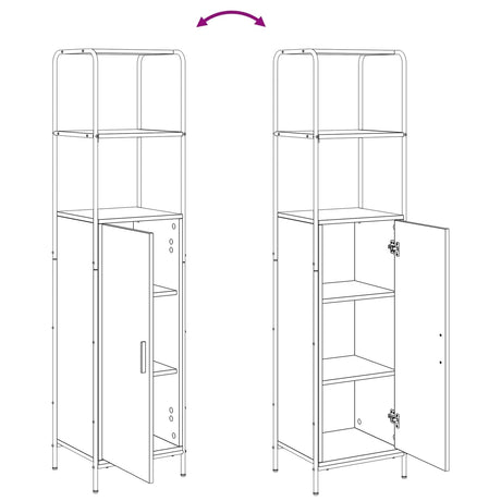 Wooden Highboard 40cm Wide With Steel Frame - Vantage Home