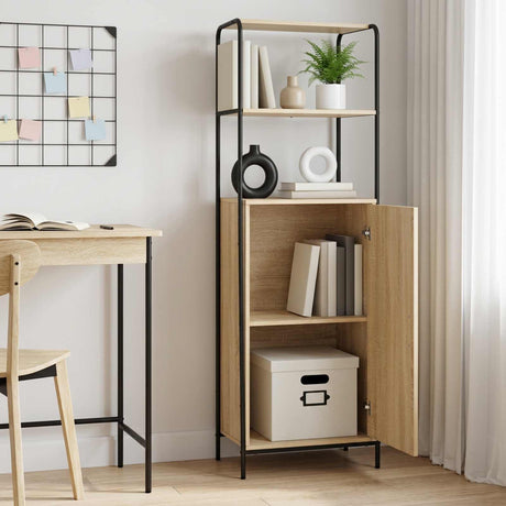 Wooden Highboard 40cm Wide With Steel Frame - Vantage Home