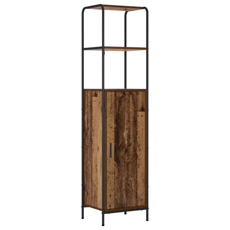 Wooden Highboard 40cm Wide With Steel Frame - Vantage Home