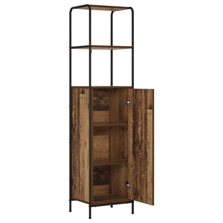 Wooden Highboard 40cm Wide With Steel Frame - Vantage Home