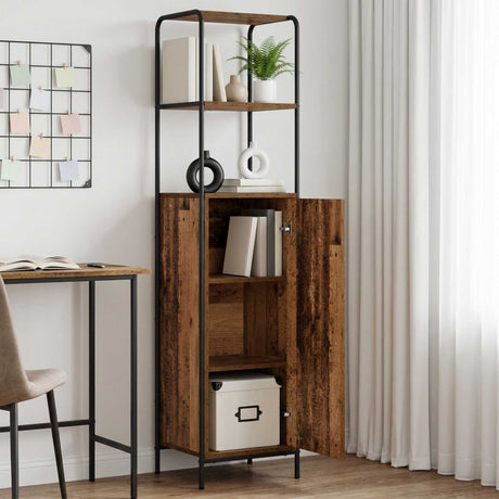 Wooden Highboard 40cm Wide With Steel Frame - Vantage Home