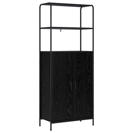 Wooden Highboard 65cm Wide With Steel Frame - Vantage Home