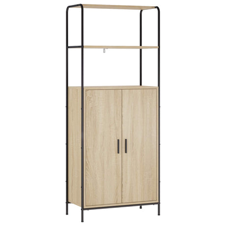 Wooden Highboard 65cm Wide With Steel Frame - Vantage Home
