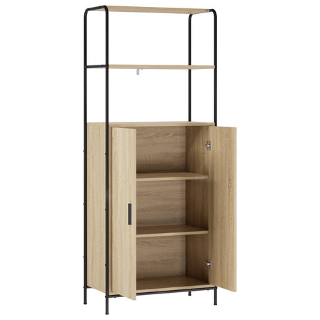Wooden Highboard 65cm Wide With Steel Frame - Vantage Home