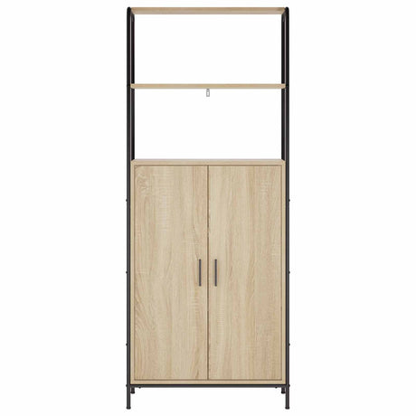 Wooden Highboard 65cm Wide With Steel Frame - Vantage Home