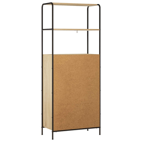 Wooden Highboard 65cm Wide With Steel Frame - Vantage Home