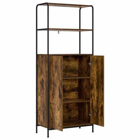 Wooden Highboard 65cm Wide With Steel Frame - Vantage Home