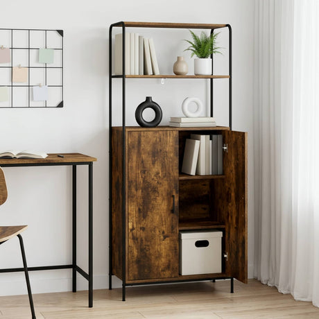 Wooden Highboard 65cm Wide With Steel Frame - Vantage Home