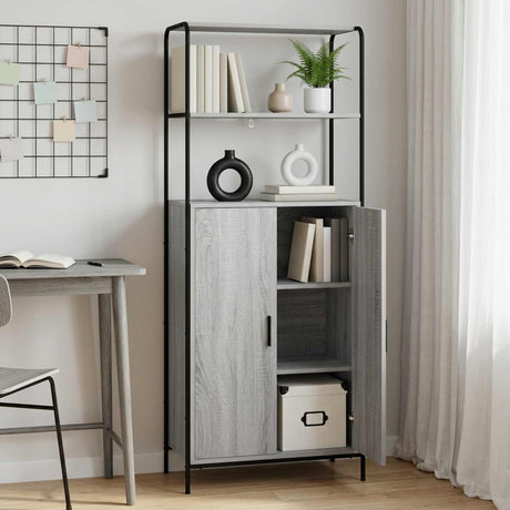 Wooden Highboard 65cm Wide With Steel Frame - Vantage Home