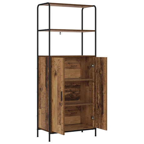 Wooden Highboard 65cm Wide With Steel Frame - Vantage Home
