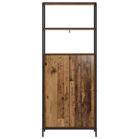 Wooden Highboard 65cm Wide With Steel Frame - Vantage Home