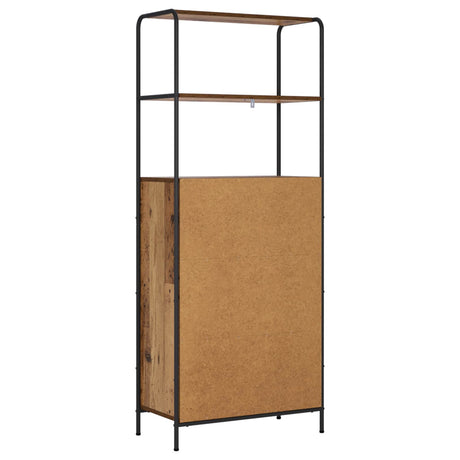 Wooden Highboard 65cm Wide With Steel Frame - Vantage Home