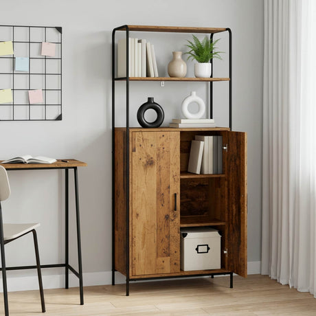 Wooden Highboard 65cm Wide With Steel Frame - Vantage Home