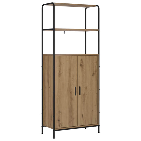Wooden Highboard 65cm Wide With Steel Frame - Vantage Home