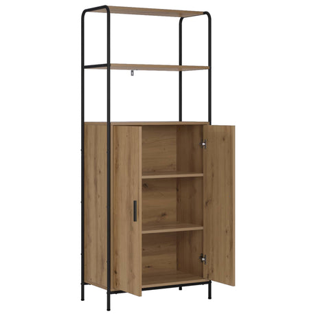 Wooden Highboard 65cm Wide With Steel Frame - Vantage Home