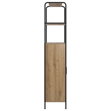 Wooden Highboard 65cm Wide With Steel Frame - Vantage Home