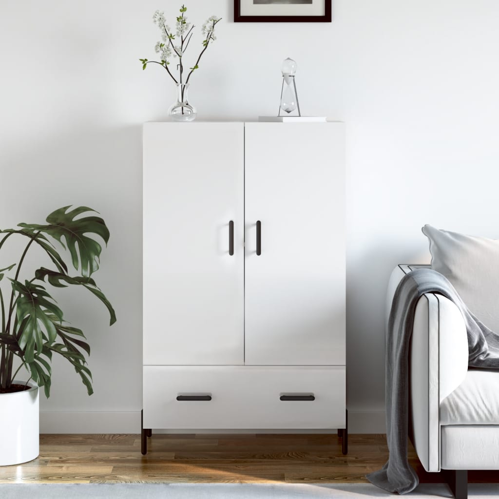 Wooden Highboard 69.5cm Wide With 2 Doors 1 Drawer - Vantage Home