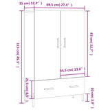 Wooden Highboard 69.5cm Wide With 2 Doors 1 Drawer - Vantage Home