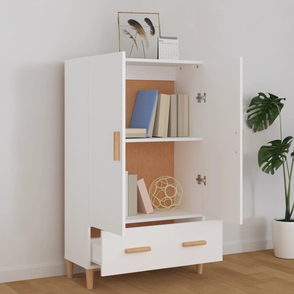 Wooden Highboard 70cm Wide With 2 Doors 1 Drawer - Vantage Home