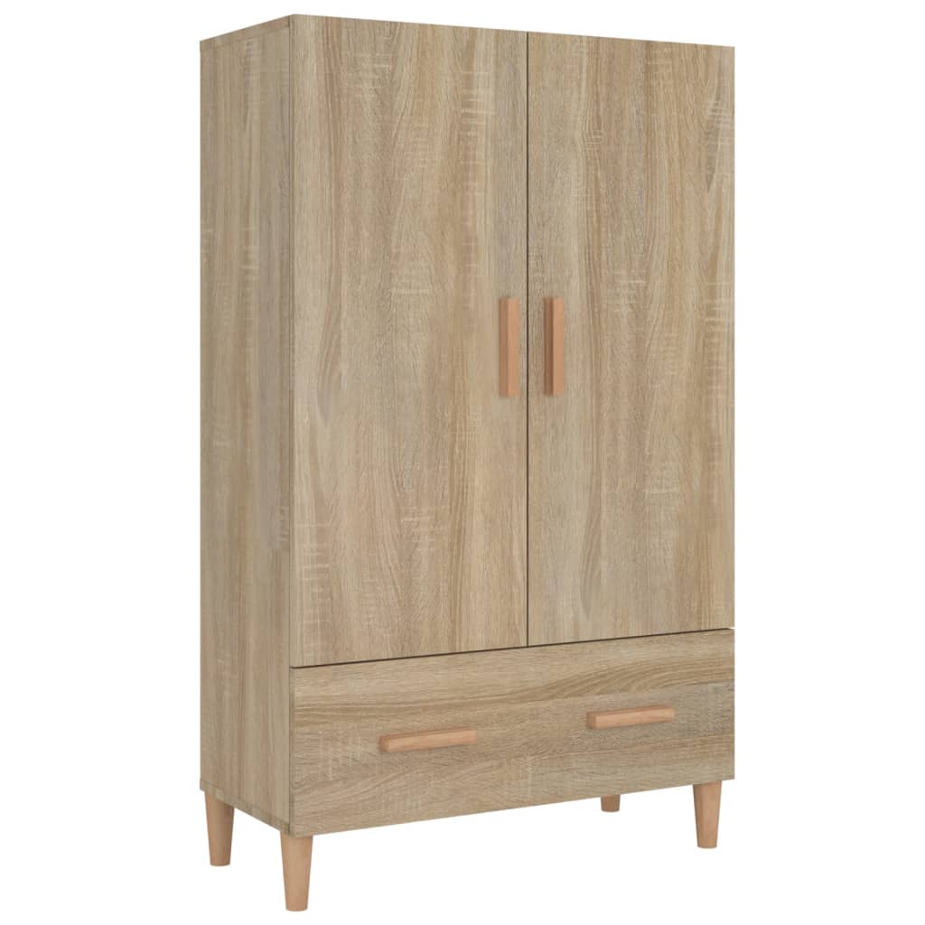 Wooden Highboard 70cm Wide With 2 Doors 1 Drawer - Vantage Home