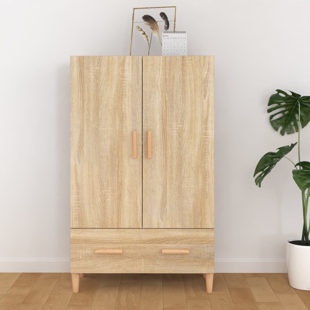 Wooden Highboard 70cm Wide With 2 Doors 1 Drawer - Vantage Home