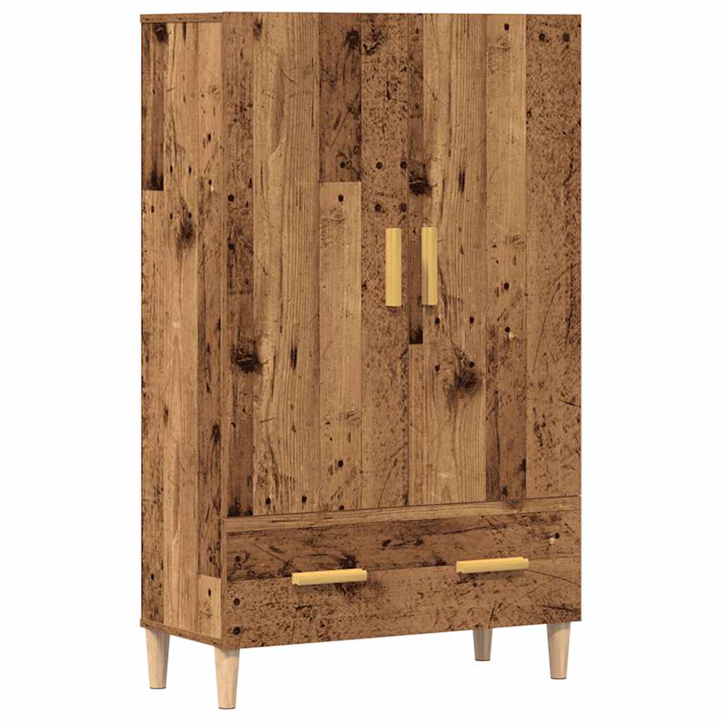 Wooden Highboard 70cm Wide With 2 Doors 1 Drawer - Vantage Home