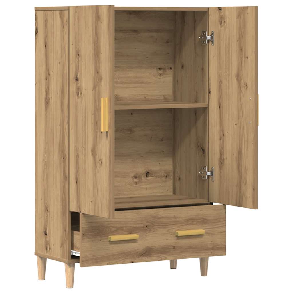 Wooden Highboard 70cm Wide With 2 Doors 1 Drawer - Vantage Home