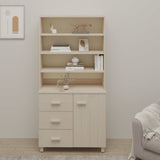 Wooden Highboard With 1 Door And 3 Drawers - Hamar